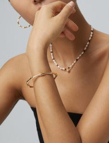 18k gold s925 silver bangle with bamboo joint design love story jewelry