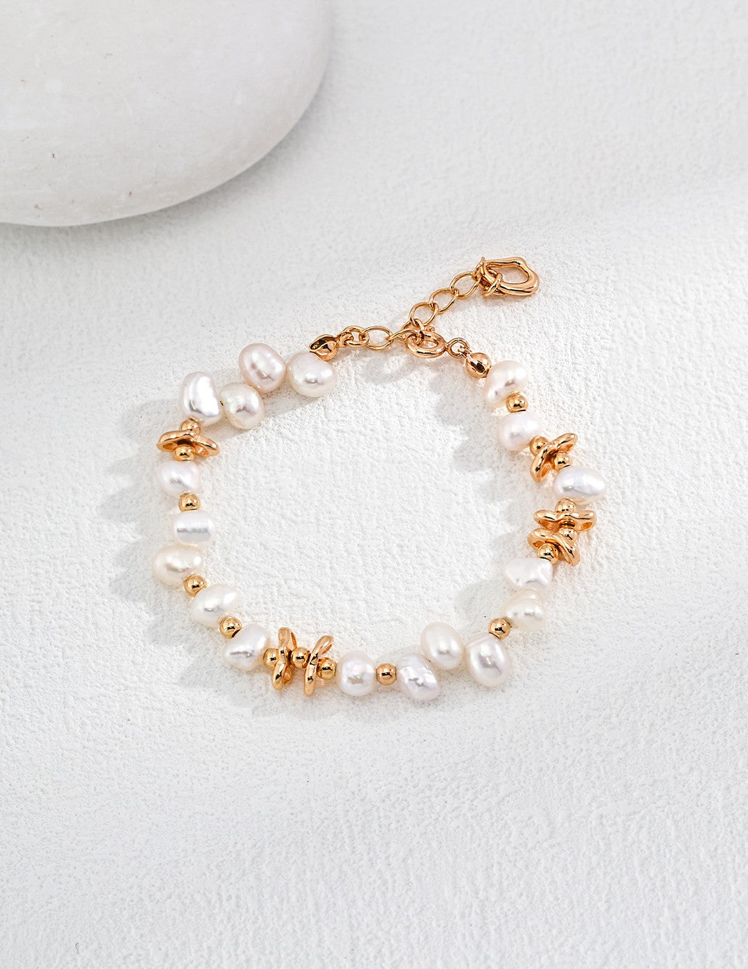 Irregular natural pearl bracelet named 'Angel' with an original, dainty design-love story jewelry