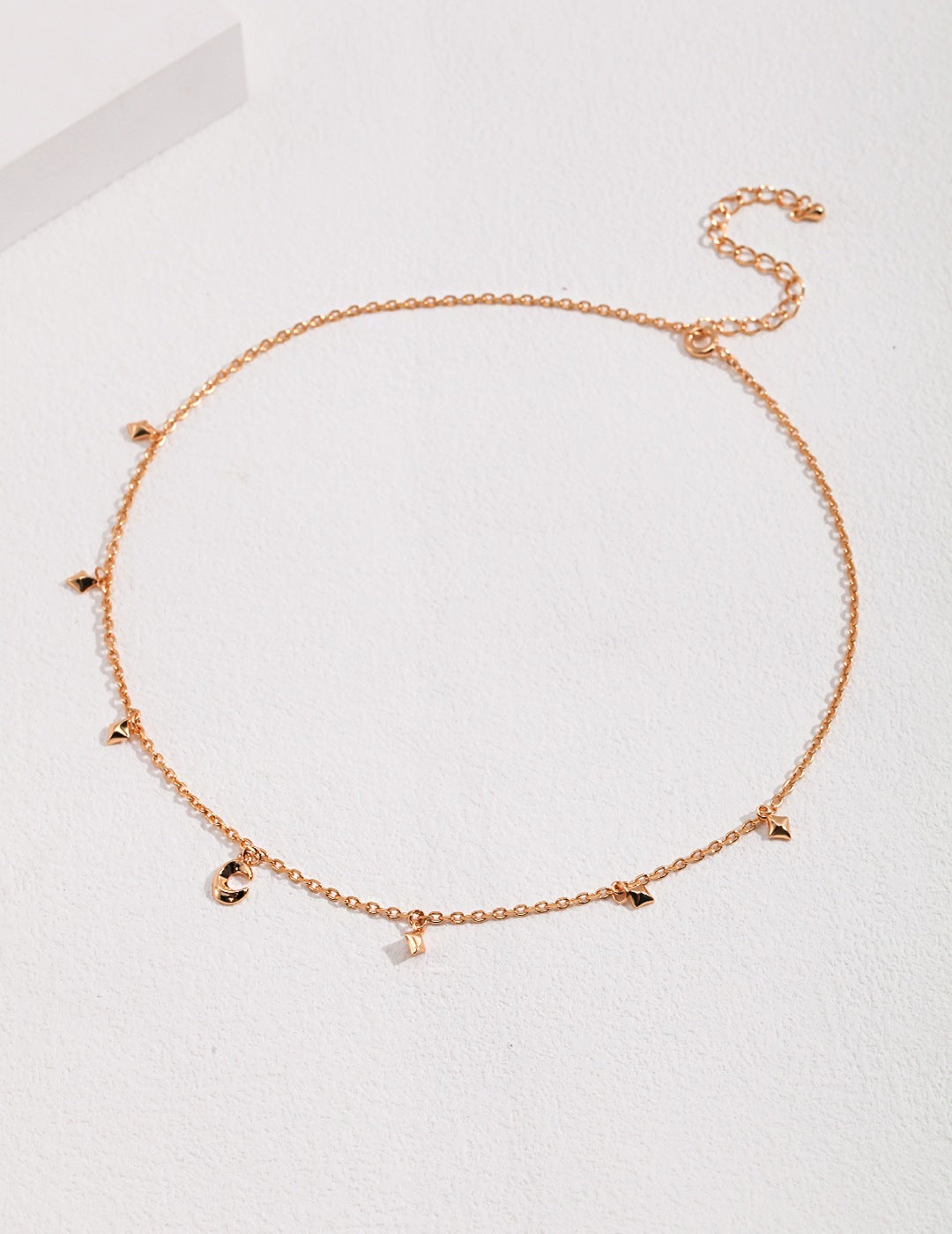 18k gold choker with moon and stars design-love story jewelry