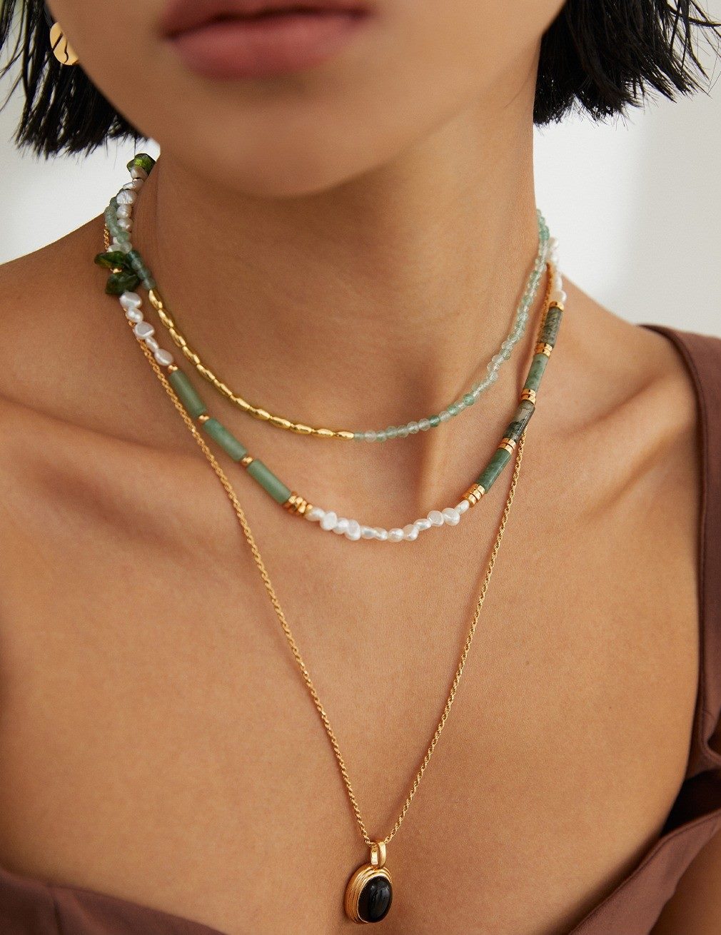 Green strawberry crystal necklace with summer vibe-love story jewelry 